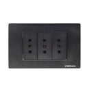 Enchufe Triple Linea Arrayan Negro - Rema