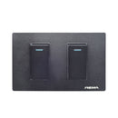Interruptor Doble Linea Arrayan Negro - Rema