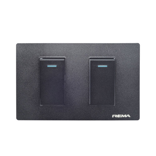 Interruptor Doble Linea Arrayan Negro - Rema