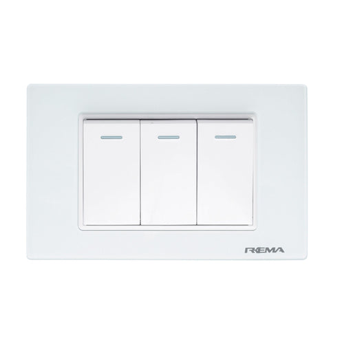 Interruptor Triple Linea Arrayan Marfil - Rema
