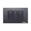 Interruptor Triple Linea Arrayan Negro - Rema
