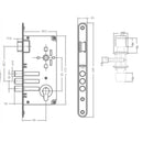 Cerradura Embutida 8000 B60 Oficina Inoxidable