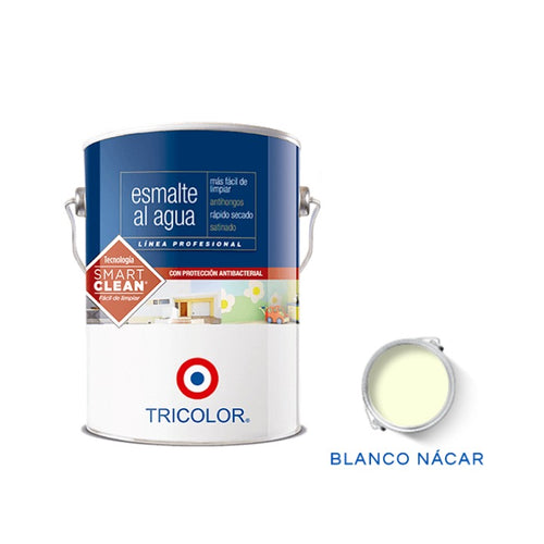 Esmalte al agua Profesional 1 Gl (3.78lt) Blanco Nacar - Tricolor