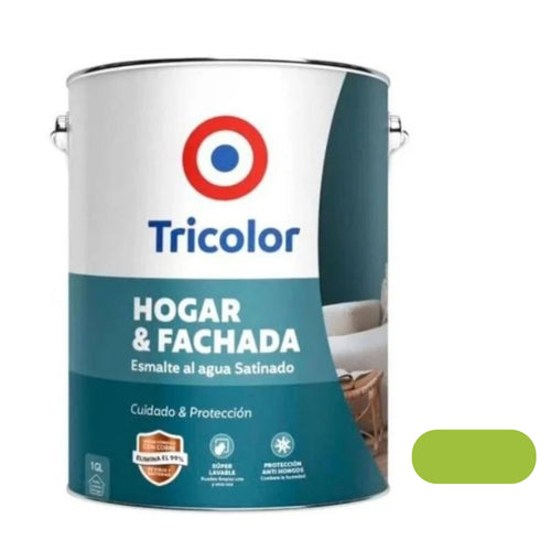 Esmalte al Agua Satinado Hogar y Fachada 1gln Pistacho - Tricolor
