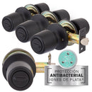 Pack Cerradura Tubular Pomo 8000 Baño/Dormitorio Negro (4 unidades)