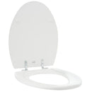 Asiento WC Madera Elongado Base Cro Blanco