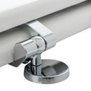 Asiento WC Madera Elongado Base Cro Blanco