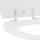 Asiento WC Madera Elongado Base Cro Blanco