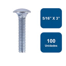 Perno Coche Zincado 5/16" x 3" 100un. - Anclajes