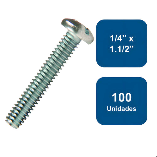 Perno Cocina Zincado 1/4" x 1.1/2" 100un. - Anclajes
