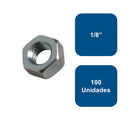 Tuerca Hexagonal Grado 2 Zincada 1/8" 100un. - Anclajes