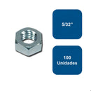 Tuerca Hexagonal Grado 2 Zincada 5/32" 100 un. - Anclajes