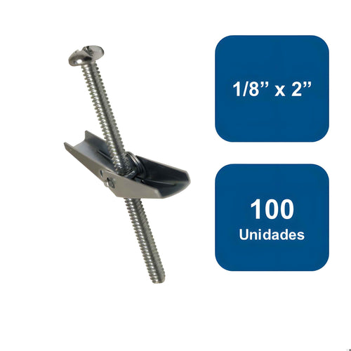 Anclaje Mariposa 1/8" x 2" 100un. - Anclajes