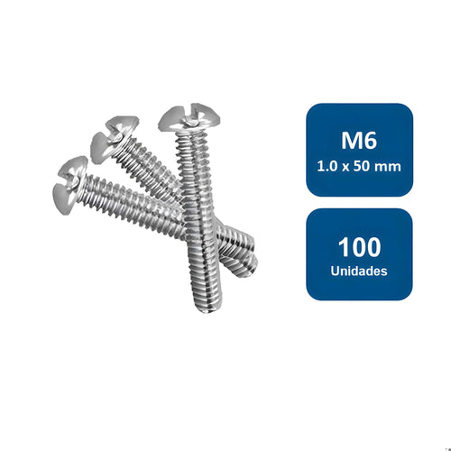 Perno Cocina Metrico Zincado M6-1.0 x 50mm 100un. - Anclajes