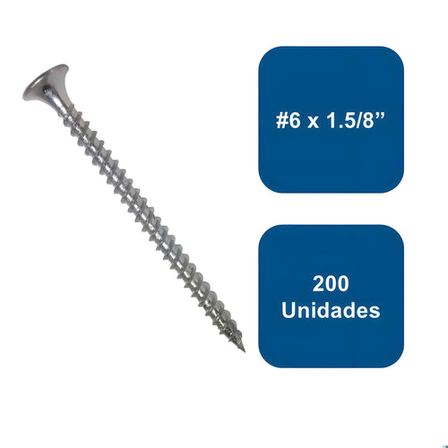 Tornillo Yeso Carton Zincado Hilo Fino