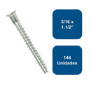 Tornillo Soberbio Zincado 3/16 x 1.1/2" 144un - Anclajes