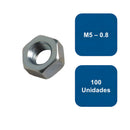 Tuerca metrica zincada seguro nylon M5-0.8 100un. - Anclajes