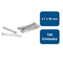 Clavo Estriado Concreto 2.7 x 50mm 100un. - Anclajes