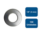Golilla Plana Calibrada Zincada 1/8' (3mm) 100un. - Anclajes