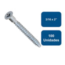 Tornillo Soberbio Zincado 3/16 x 2" 100un. - Anclajes