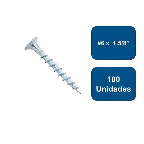 Tornillo Yeso Carton Zincado Hilo Fino