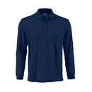 Polera Pique Manga Larga Azul Marino XL