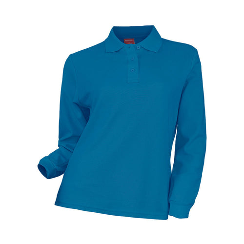 Polera Pique Manga Larga Mujer Azul S