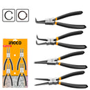 Set Alicates Seguro Seeger Externo/Interno 4 Piezas 180Mm/7" Ingco Hccps01180