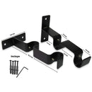 Set De Soportes P/Barra Cortina Doble Muro 19 Mm 2 U Negro