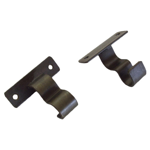 Set De Soportes P/Barra Cortina Simple Techo 19 Mm 2 U Negro