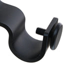 Set De Soportes P/Barra Cortina Simple Techo 19 Mm 2 U Negro