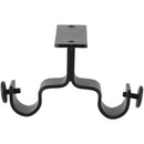 Set De Soportes P/Barra Cortina Doble Techo 19 Mm 2 U Negro