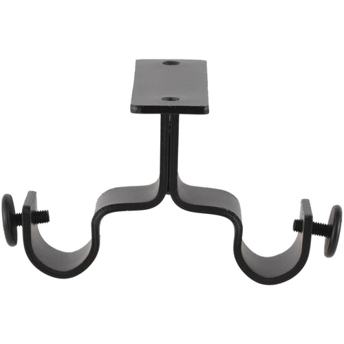 Set De Soportes P/Barra Cortina Doble Techo 19 Mm 2 U Negro