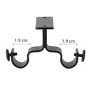 Set De Soportes P/Barra Cortina Doble Techo 19 Mm 2 U Negro