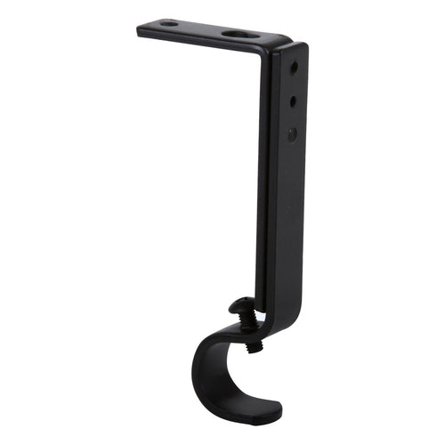 Set De Soportes P/Barra Cortina Simple Muro 19 Mm 2 U Negro