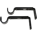 Set De Soportes P/Barra Cortina Simple Muro 19 Mm 2 U Negro
