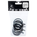 Set De Argollas Para Cortina 28 Mm 10 Unidades Negro