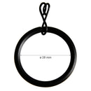 Set De Argollas Para Cortina 28 Mm 10 Unidades Negro