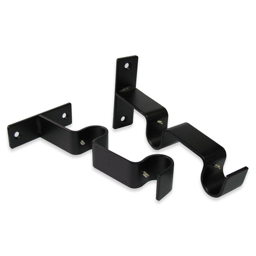 Set De Soportes Para Barra De Cortina 19/28 Mm 2 Unidades Negro