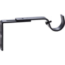 Set De Soportes P/Barra Cortina Simple Muro 28 Mm 2 U Negro