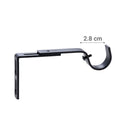 Set De Soportes P/Barra Cortina Simple Muro 28 Mm 2 U Negro