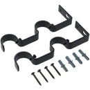 Set De Soportes P/Barra Cortina Doble Muro 28 Mm 2 U Negro