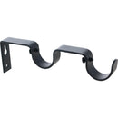 Set De Soportes P/Barra Cortina Doble Muro 28 Mm 2 U Negro