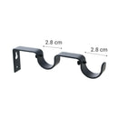 Set De Soportes P/Barra Cortina Doble Muro 28 Mm 2 U Negro