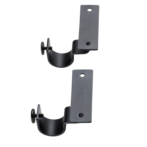 Set De Soportes P/Barra Cortina Simple Techo 28 Mm 2 U Negro