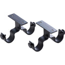 Set De Soportes P/Barra Cortina Doble Techo 28 Mm 2 U Negro