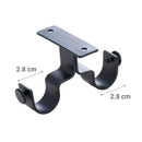 Set De Soportes P/Barra Cortina Doble Techo 28 Mm 2 U Negro