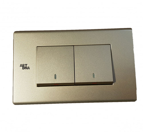 Interruptor Doble 9/15 Tecla mediana Dorado 10A - ART DNA