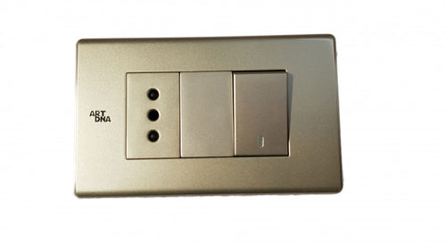 Interruptor 9/12 y Enchufe Dorado 10A - ART DNA