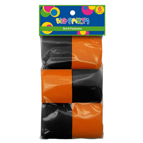 Set Feston 6 Unidades Halloween Naranjo Y Negro Big Party
